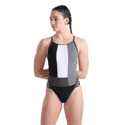 Women’s One Piece Swimsuit – Pro Solid Black Mix Color Swimwear